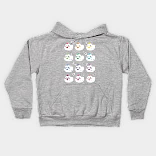 Rainbow Chicken Grid Kawaii Art Kids Hoodie